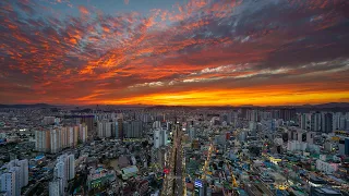 4K 타임랩스 대구 _ 컬러풀 시티. 파워풀 대구 데이투나잇 타임랩스. Colorful city & Powerful Daegu Nightview Timelapse. Korea