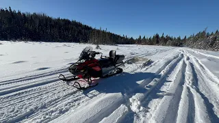 DIY snow groomer on expedition 900 skidoo