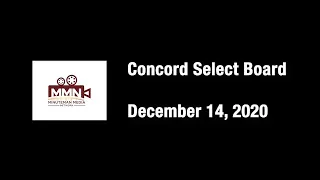 Concord Select Board, December 14, 2020. Concord, MA.