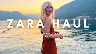 ZARA HAUL | SUMMER TRY ON | COTTON AND LINEN OUTFIT IDEAS 2023