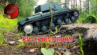 RC Tank KV-1 Heng Long 1/16 First Off Road Test Drive!
