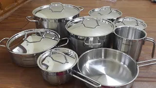 நம்ம சேனல் பாத்திரசெட்/ Unboxing 14 pieces Stainless Steel Cookware Set in Tamil / Korkmaz Cookwares