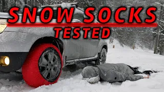 SNOW SOCKS VS SNOW CHAINS | Traction test & brake test