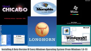 Installing (Almost) Every Windows Beta Operating System In One Video