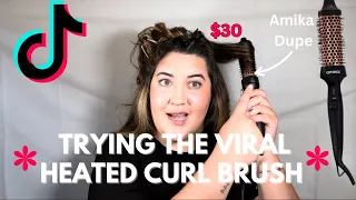 Trying the TIKTOK VIRAL Heated Round Brush From Amazon| AMIKA DUPE, Honest Review