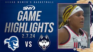 Geno Auriemma gets 1,200th career win as UConn stifles Seton Hall 67-34 | UConn Highlights | SNY