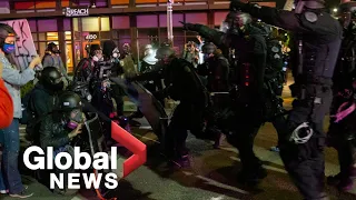 Portland protests: Police arrest demonstrators after declaring unlawful assembly