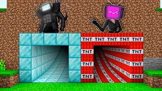 I found a SECRET TUNNEL with TV WOMAN and TV TITAN in Minecraft ! SECRET STAIRS !