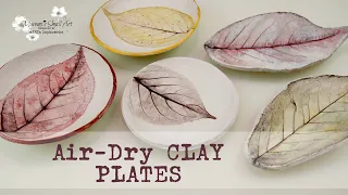 Imprinting Leaves in Air-Dry Clay Plates DIY ~ ✂️ Maremi's Small Art