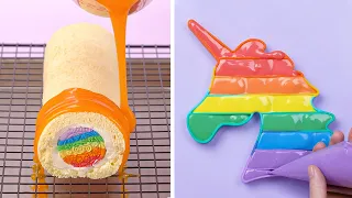 10+ Oddly Satisfying Rainbow Cake Decorating Ideas Compilation |  Creative Cake Recipe Tutorial