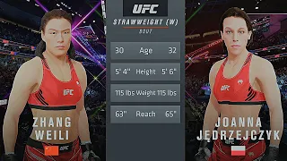 Zhang Weili Vs. Joanna Jędrzejczyk : UFC 4 Gameplay (Legendary Difficulty) (AI Vs AI) (PS5)