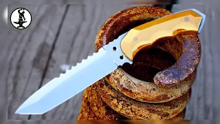 I Made Beautiful COMBAT KNIFE Out Of A Rusty COIL SPRING