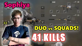 Sophiya666 & Hambinoo - 41 KILLS - M416 + Mini14 - DUO vs SQUADS! - PUBG