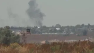 Plumes of smoke rise in direction of eastern Rafah in Gaza Strip