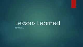 Lessons Learned Team USA CYB 670 UMUX