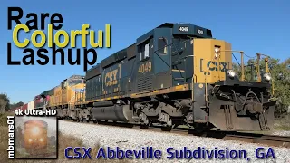 [8K][4k] Rare Colorful Lashup, Long 2+2 Manifest & More! CSX Abbeville Subdivision, GA 10/23/2021