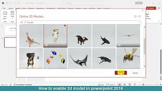 How to enable 3d model in PowerPoint 2016