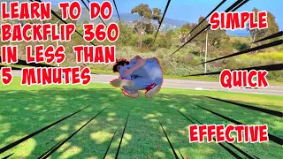 Learn Backflip 360 On A Trampoline In 5 Minutes Easy! Back Full Tutorial
