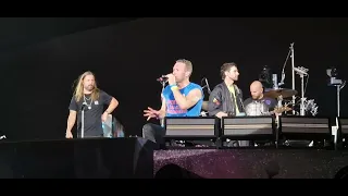 Coldplay LIVE  - "A Sky Full Of Stars" 1. attempt +intro. of Max Martin - Wembley - August 13th 2022