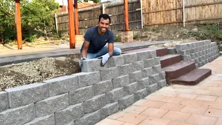 como hacer MURO RETENEDOR CON BLOQUES /  MAKING RETAINING  WALL BLOCKS