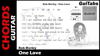 ONE LOVE ✌ - Bob Marley ( Lyrics - GUITAR Chords 🎸- Karaoke )