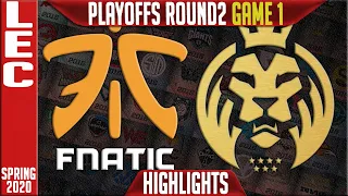 FNC vs MAD Highlights Game 1 | LEC Spring 2020 Playoffs Round 2 | Fnatic vs MAD Lions G1