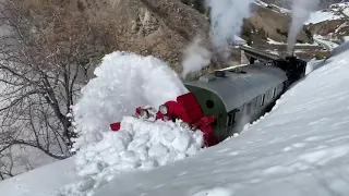 Epic Rotary Snow Train Clears Donner Pass! 🚂❄️ Drone & Ground 4K Spectacle!