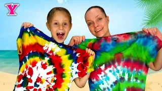 3 ЦВЕТА Тай Дай Челлендж 3 Colors Tie Dye Challenge / Футболка Тай Дай