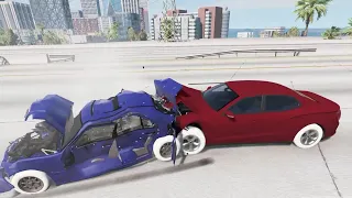 BeamNG Drive - realistic accidents on the freeway. Accidents at high speed. Police chase #2.