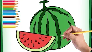 bolalar uchun tarvuz rasmini chizish/how to draw watermelon for kids #draw #drawing #chizish