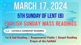 17 March 2024 English Sunday Mass Readings | 5th Sunday of Lent (B)