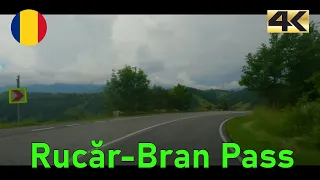 Driving Romania Rucăr-Bran Pass on a rainy day | 4K