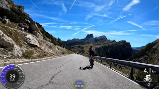 45 minutes Sunshine Indoor Cycling Workout Dolomites Italy Garmin 4K Video