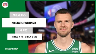 KRISTAPS PORZINGIS 6 PTS 8 REB 4 AST 2 BLK 3 STL | vs MIA 24 Apr 23-24 BOS Player Highlights