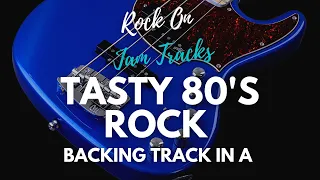 Tasty 80's Rock Backing Track For Guitar In A Minor