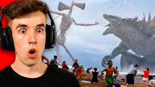 REACCIONANDO A GODZILLA vs SIREN HEAD en LA VIDA REAL