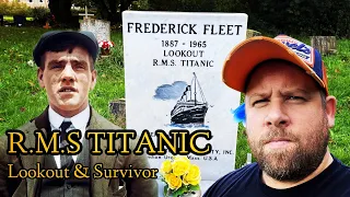 The Grave of Frederick Fleet - R.M.S TITANIC Lookout & Survivor. HollyBrook Cemetery, Southampton.