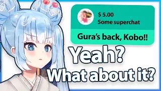 Kobo received a superchat mentioning Gura's comeback during stream