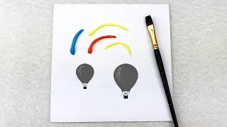 Step by Step Painting Hot Air Balloon with Acrylic Painting｜Satisfying ASMR