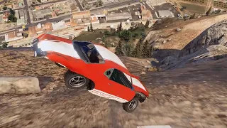 GTA 5 Driving off Mt Chiliad Crashes Compilation #47 (With Roof And Door Deformation)