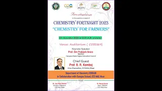 CHEMISTRY FORTNIGHT 2023 | CHEMISTRY FOR FARMERS, CCSHAU, HISAR #ccshau #cobs&h