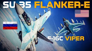Modern Era Dogfights | Su-35 Flanker-E Vs F-16C Viper | Digital Combat Simulator | DCS |