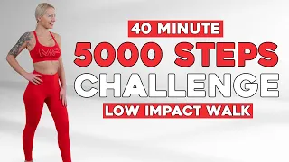 5000 steps in 40 min at home / Do it twice to get 10000 steps/ NO JUMPING walking workout