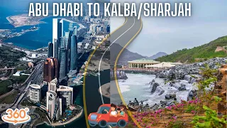 Abu Dhabi to Kalba/Sharjah in Stunning 4K 360° | 🇦🇪 UAE Road Trip, Unforgettable Journey