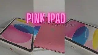 PINK IPAD || 10th generation +unboxing, set up, accessories !!🩷