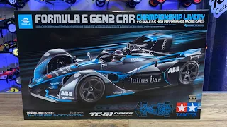 Tamiya's New TC-01 Chassis Detailed Unboxing. 1/10th Formula E Gen 2 Championship Livery Kit: 58681