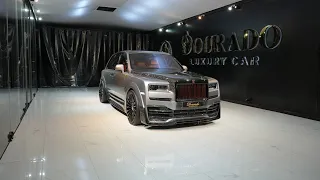 Silver Rolls Royce Cullinan with Onyx Body Kit and Orange Interior @douradoluxurycars