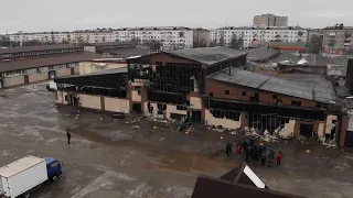 Последствия пожара на Титовском рынке в Волгограде попали на видео