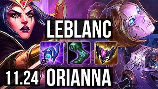 LEBLANC vs ORIANNA (MID) | 10/1/8, 6 solo kills, Legendary, Rank 10 LeBlanc | EUW Challenger | 11.24