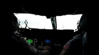 C-17 Globemaster Military Cargo Plane Hard Combat Landing Afghanistan | Cockpit View Landing